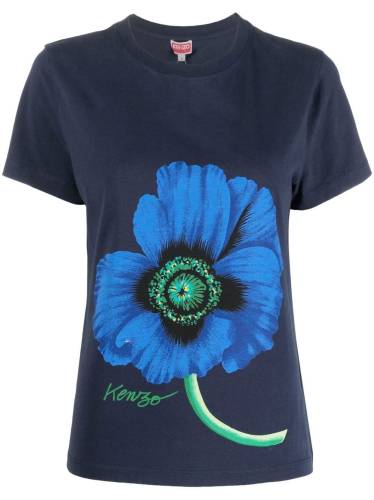 Poppy-print cotton T-shirt